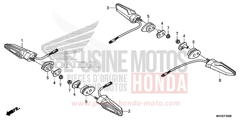 BLINKER von Africa Twin GLINT WAVE BLUE METALLIC (B197X) von 2019